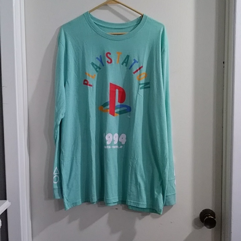 Play Station 1994 Minato Tokyo Japan Graphic T Shirt Long Sleeve Size XL